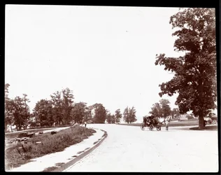 Vista de un Carruaje Tirado por Caballos en Riverside Drive, Nueva York